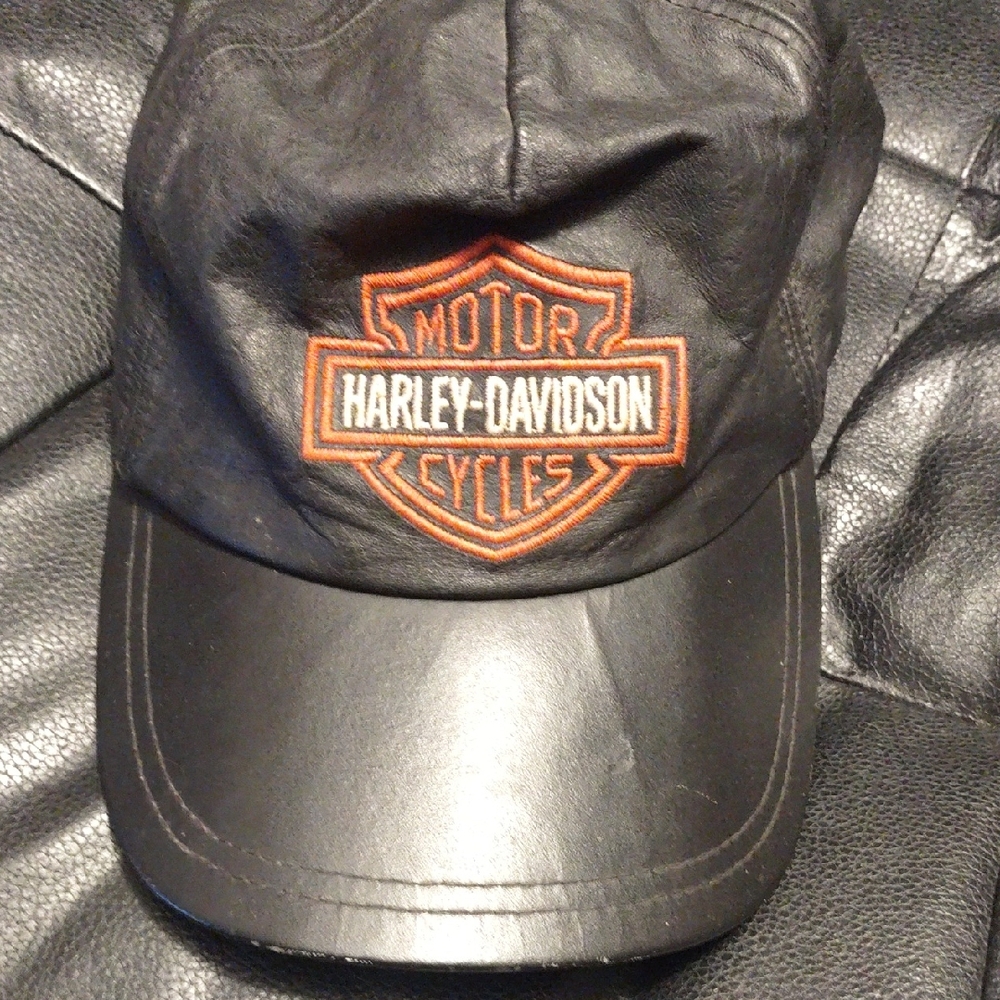 Harley-Davidson Black Leather Logo Cap